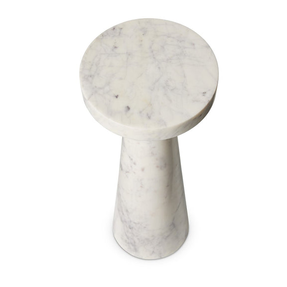 Mabel Nesting End Table - Veined White Marble