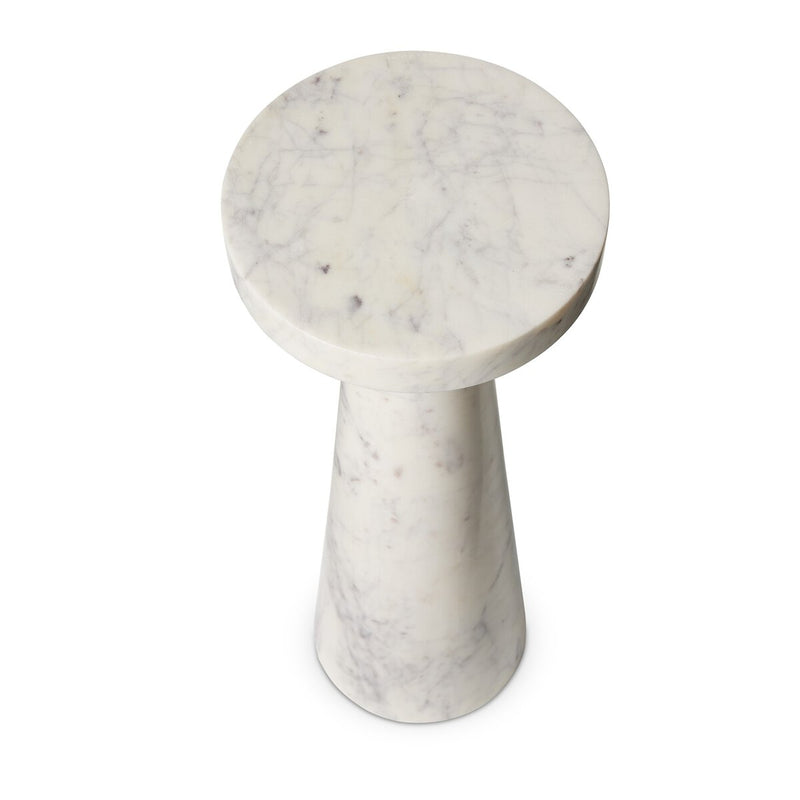 Mabel Nesting End Table - Veined White Marble