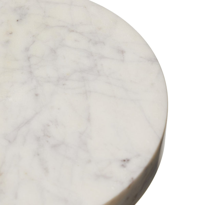 Mabel Nesting End Table - Veined White Marble