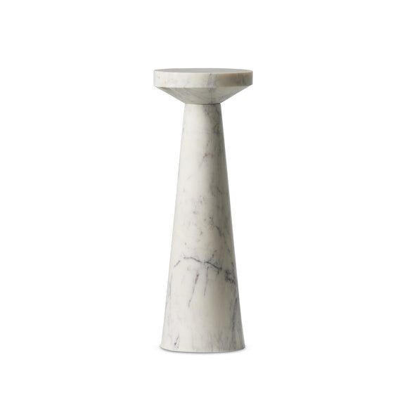 Mabel Nesting End Table - Veined White Marble