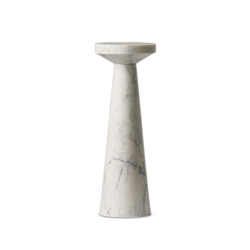 Mabel Nesting End Table - Veined White Marble
