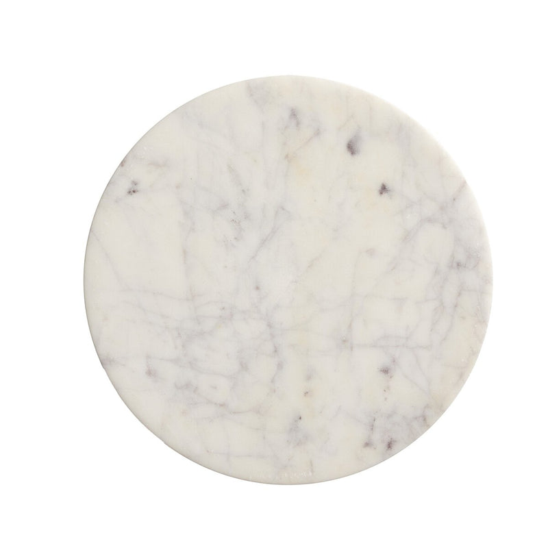 Mabel Nesting End Table - Veined White Marble