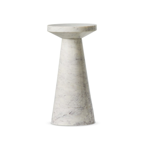 Mabel Nesting End Table - Veined White Marble
