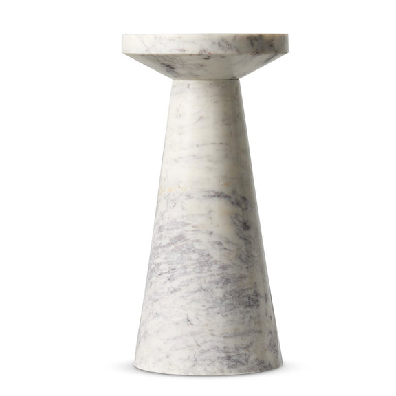 Mabel Nesting End Table - Veined White Marble