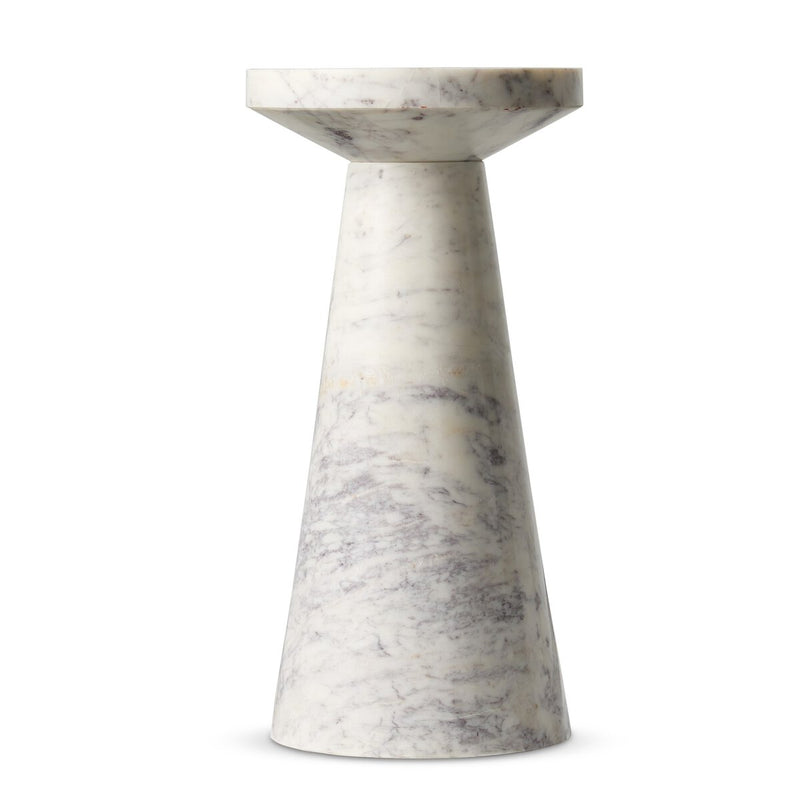 Mabel Nesting End Table - Veined White Marble