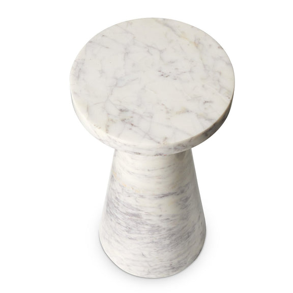 Mabel Nesting End Table - Veined White Marble