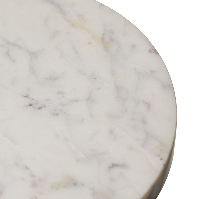 Mabel Nesting End Table - Veined White Marble