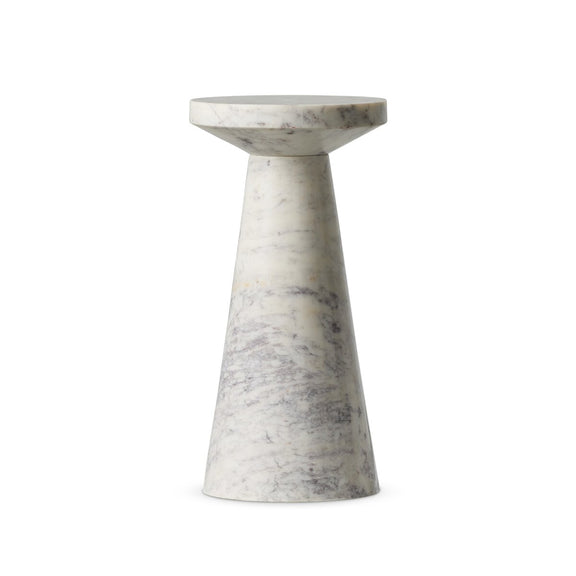 Mabel Nesting End Table - Veined White Marble