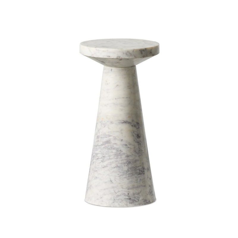 Mabel Nesting End Table - Veined White Marble
