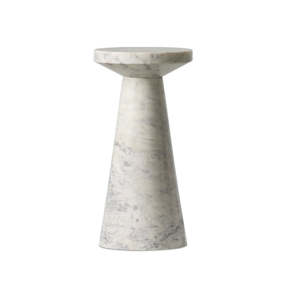 Mabel Nesting End Table - Veined White Marble