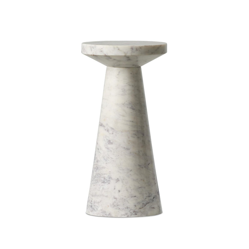 Mabel Nesting End Table - Veined White Marble