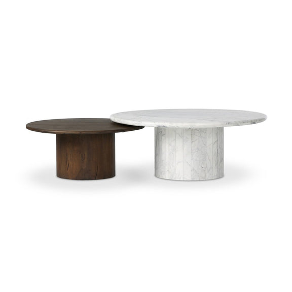 Stuart Nesting Coffee Table Set - Mix & Match - White Calacatta Marble