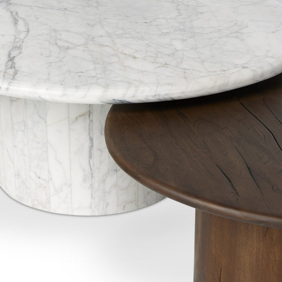 Stuart Nesting Coffee Table Set - Mix & Match - White Calacatta Marble