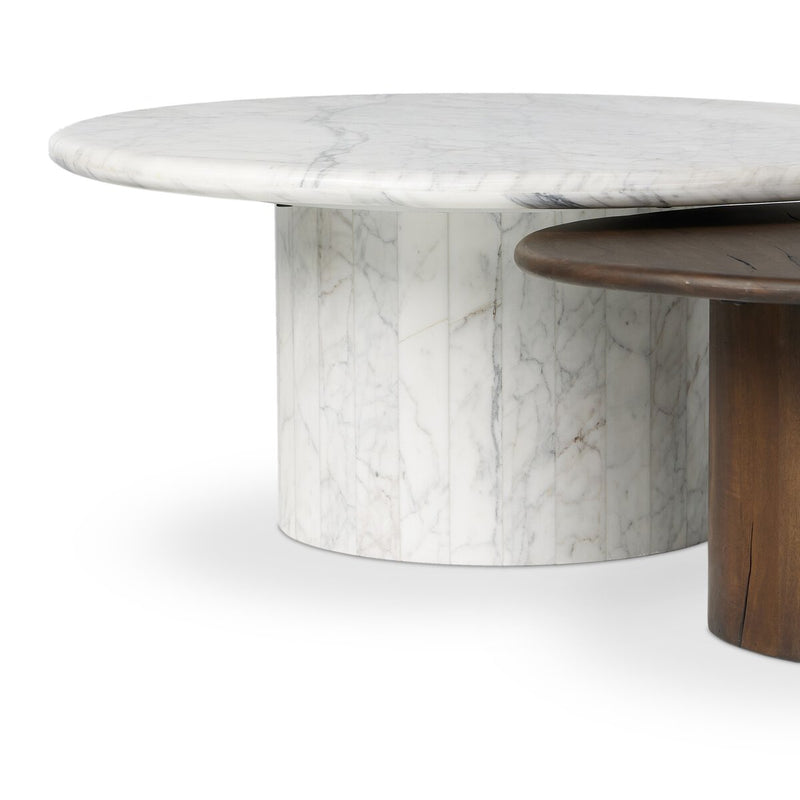 Stuart Nesting Coffee Table Set - Mix & Match - White Calacatta Marble