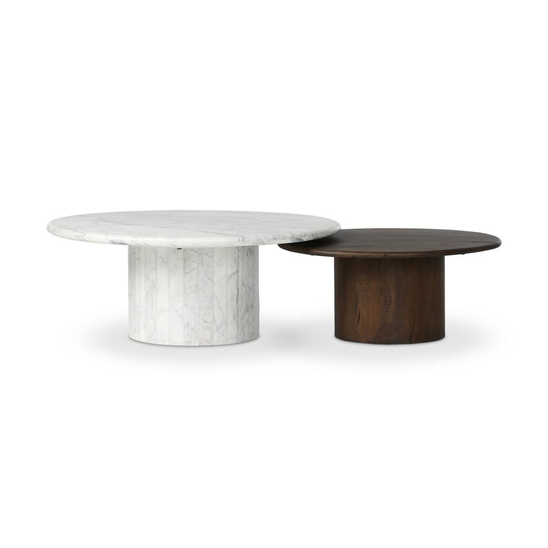Stuart Nesting Coffee Table Set - Mix & Match - White Calacatta Marble
