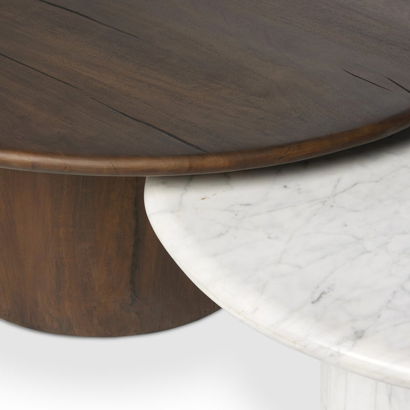 Stuart Nesting Coffee Table Set - Mix & Match - White Calacatta Marble
