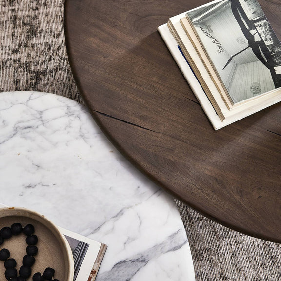 Stuart Nesting Coffee Table Set - Mix & Match - White Calacatta Marble