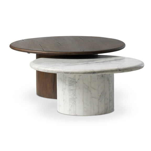 Stuart Nesting Coffee Table Set - Mix & Match - White Calacatta Marble
