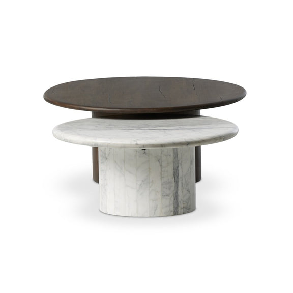 Stuart Nesting Coffee Table Set - Mix & Match - White Calacatta Marble
