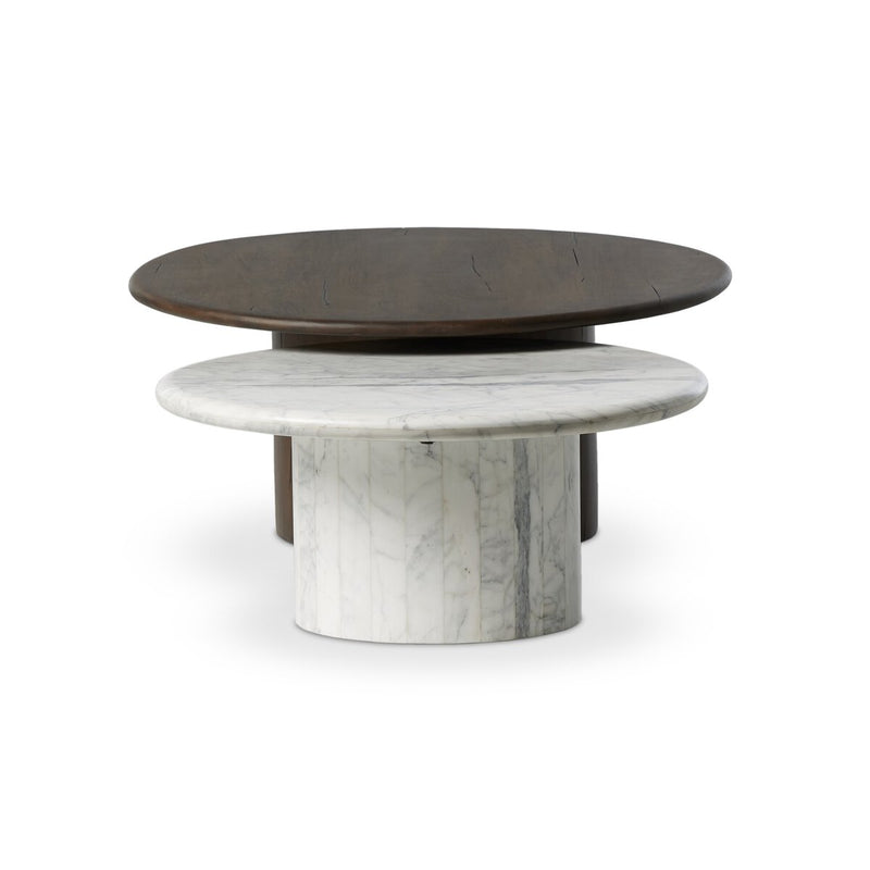 Stuart Nesting Coffee Table Set - Mix & Match - White Calacatta Marble