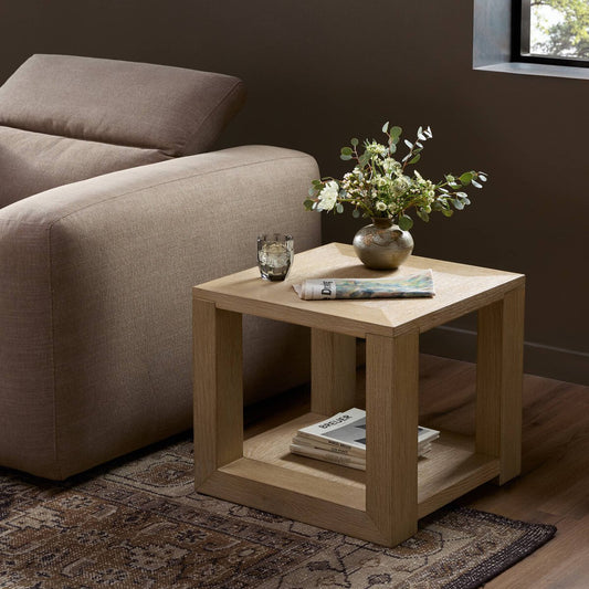 Thomas End Table - Bleached Oak Veneer