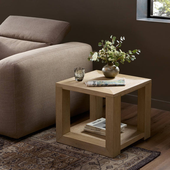 Thomas End Table - Bleached Oak Veneer