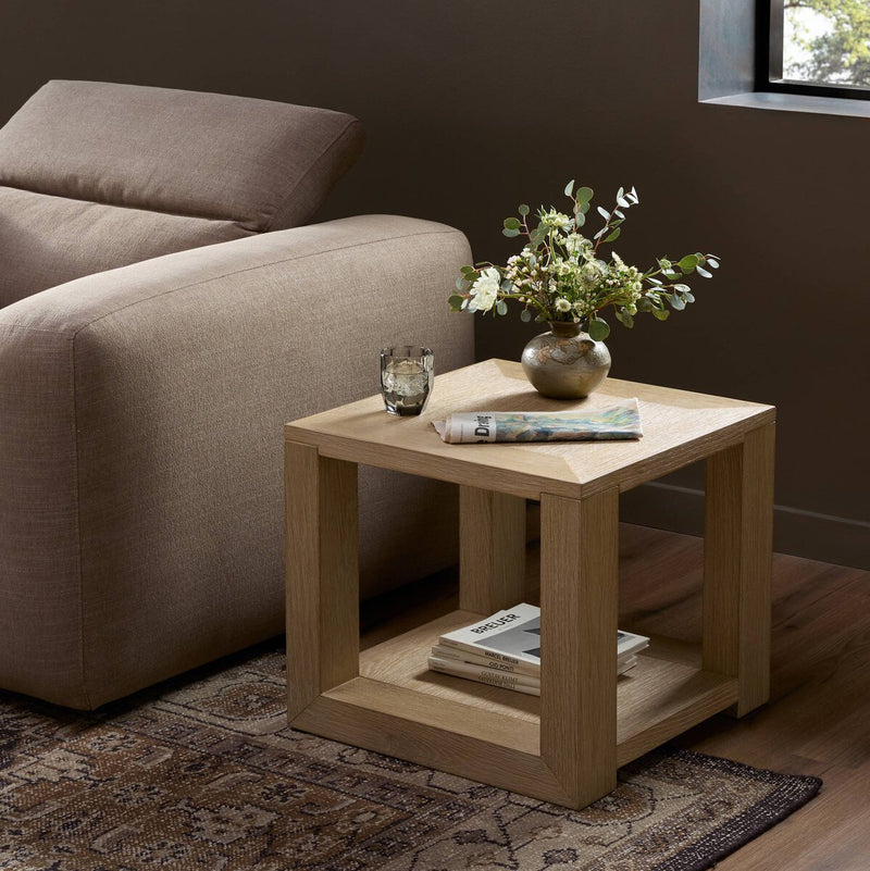 Thomas End Table - Bleached Oak Veneer