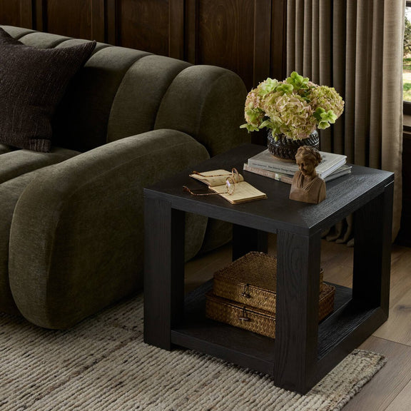 Thomas End Table - Dark Anthracite Oak Veneer