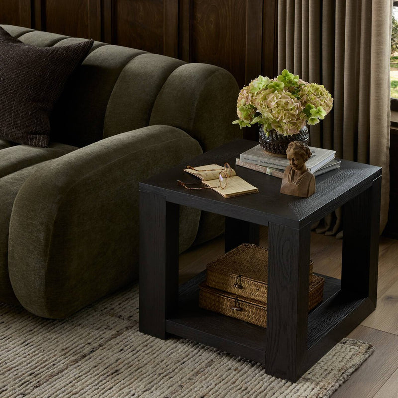 Thomas End Table - Dark Anthracite Oak Veneer