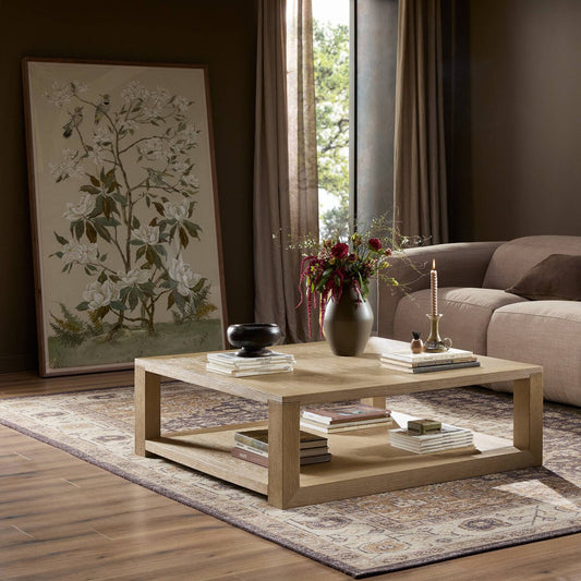 Thomas Square Coffee Table - Bleached Oak Veneer