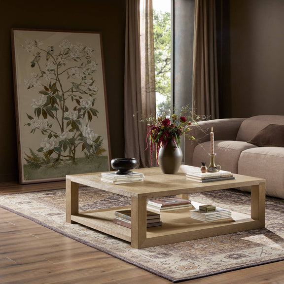 Thomas Square Coffee Table - Bleached Oak Veneer