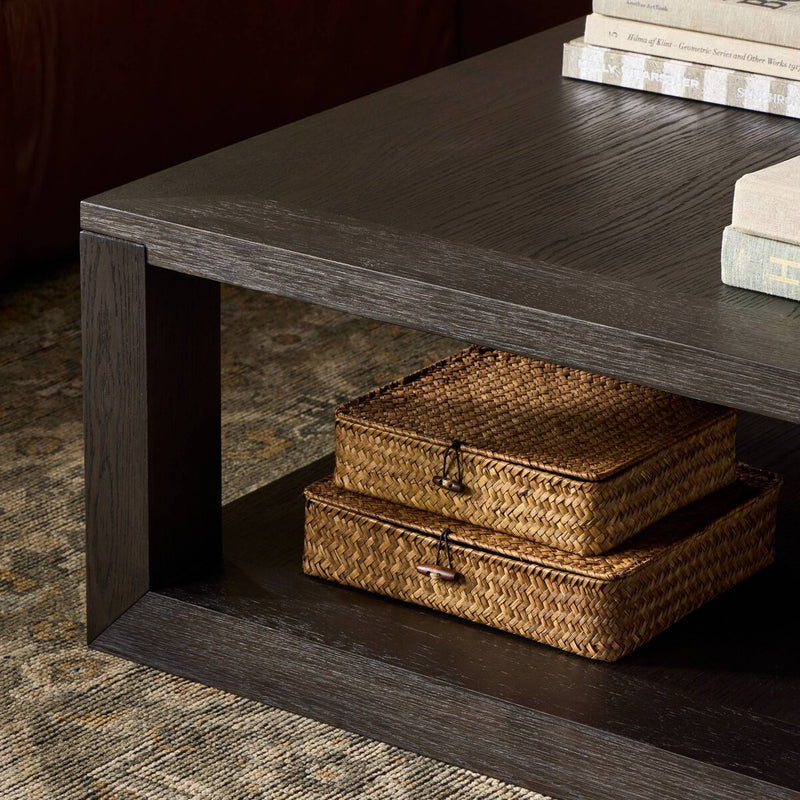Thomas Square Coffee Table - Dark Anthracite Oak Veneer