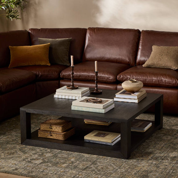 Thomas Square Coffee Table - Dark Anthracite Oak Veneer