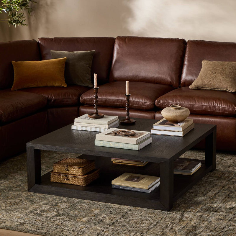 Thomas Square Coffee Table - Dark Anthracite Oak Veneer