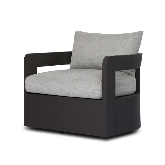 Jackson Outdoor Metal Swivel Chair - Concha Fog