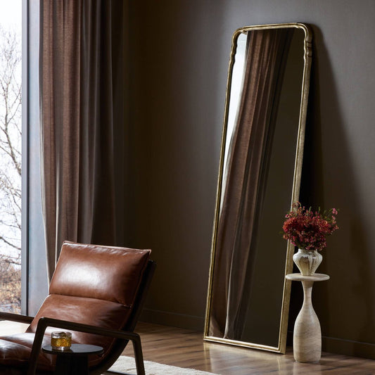 Loire Floor Mirror - Antiqued Gold Leaf