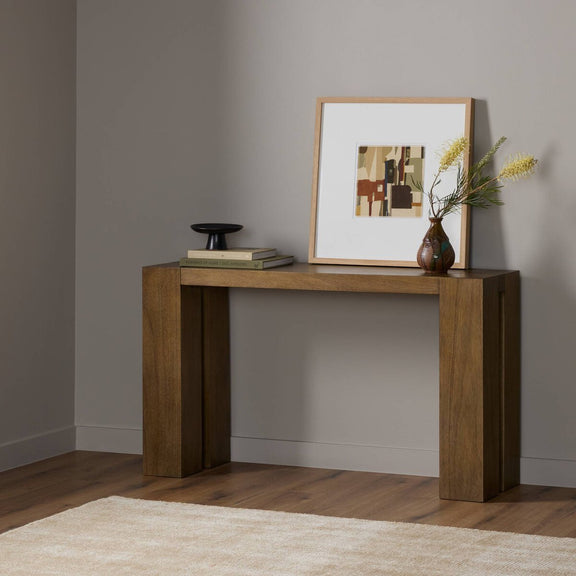 Emeli Console Table - Tawny Rubberwood Veneer