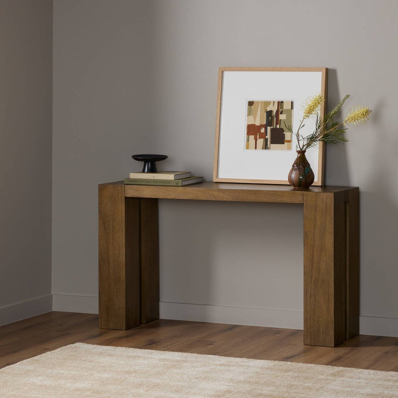 Emeli Console Table - Tawny Rubberwood Veneer