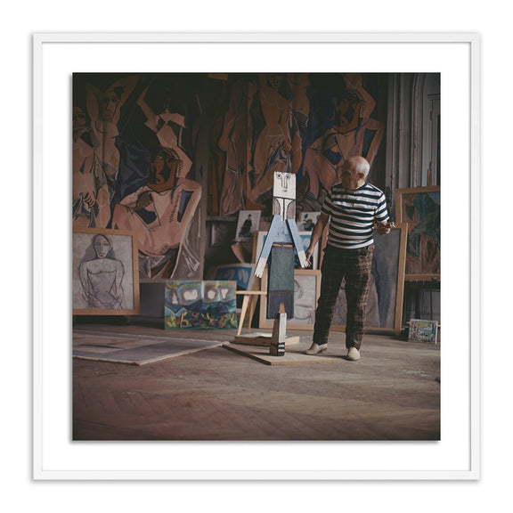Pablo Picasso At Work by Getty Images - White Maple