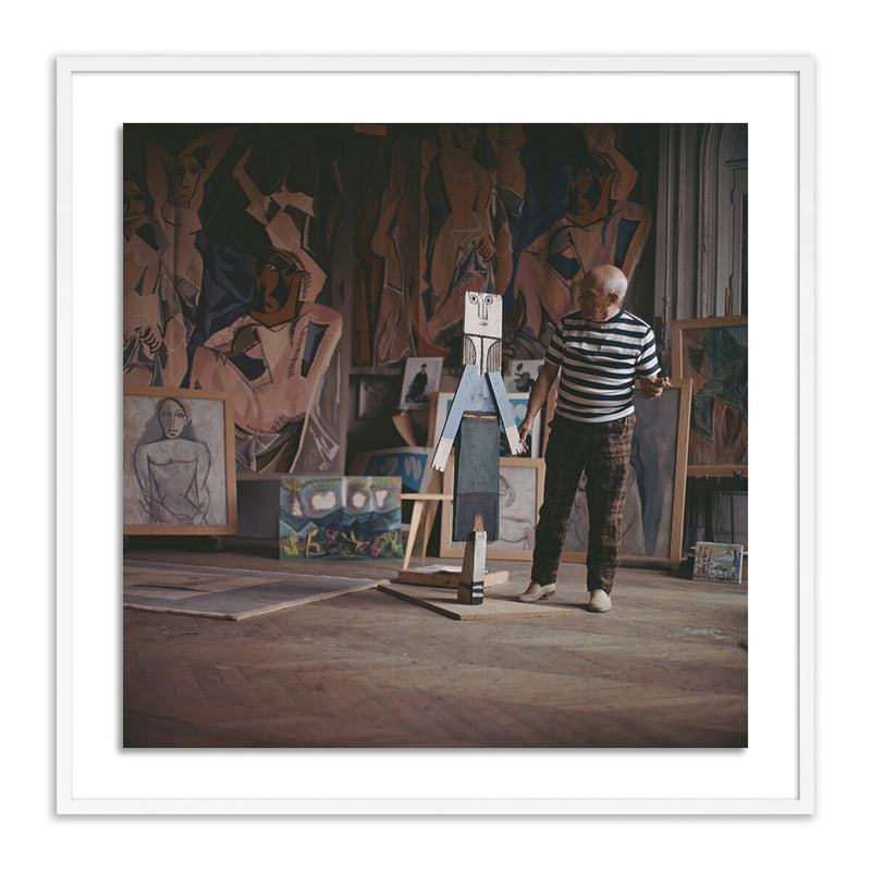 Pablo Picasso At Work by Getty Images - White Maple