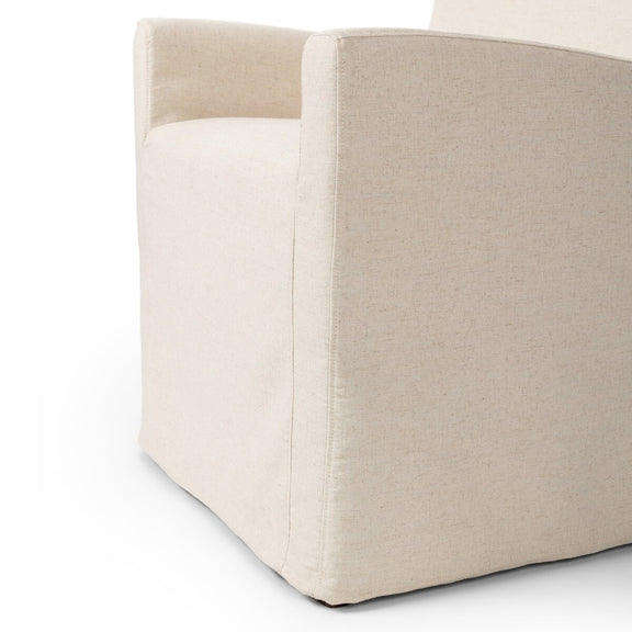 Vista Slipcovered Dining Armchair - Savile Flax