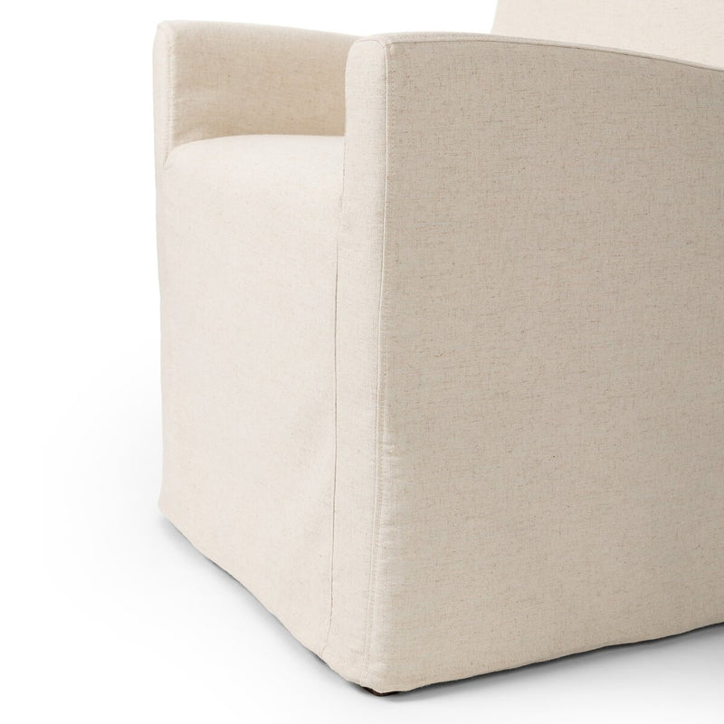 Vista Slipcovered Dining Armchair - Savile Flax