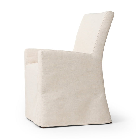 Vista Slipcovered Dining Armchair - Savile Flax