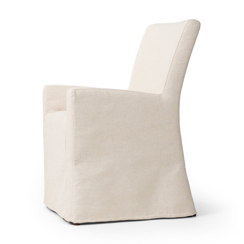 Vista Slipcovered Dining Armchair - Savile Flax