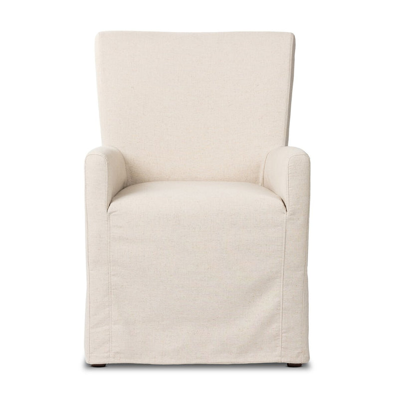 Vista Slipcovered Dining Armchair - Savile Flax