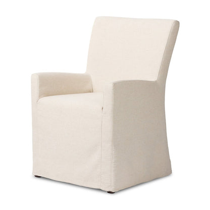 Vista Slipcovered Dining Armchair - Savile Flax