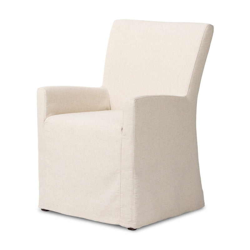 Vista Slipcovered Dining Armchair - Savile Flax