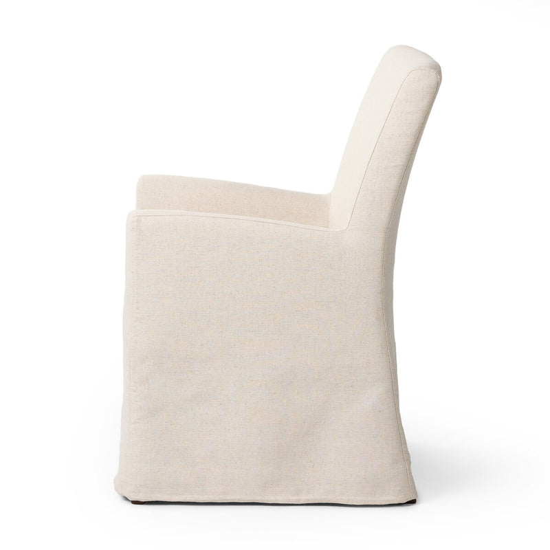 Vista Slipcovered Dining Armchair - Savile Flax