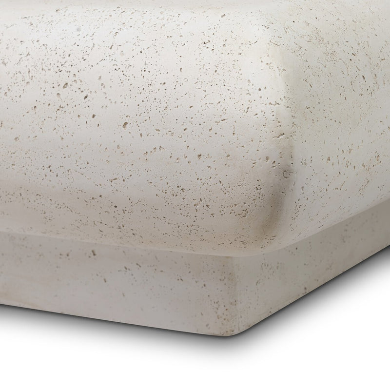 Ambra Outdoor Coffee Table - Aged White Concrete