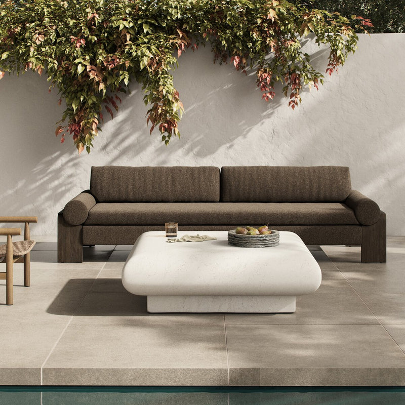 Ambra Outdoor Coffee Table - Aged White Concrete